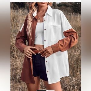 Colorblock button down